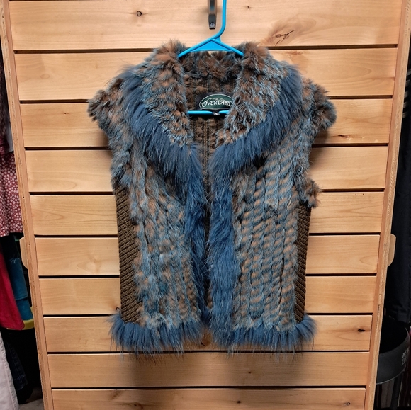 Overland Jackets & Blazers - Overland Rabbit & Raccoon Fur Knit Vest Size S